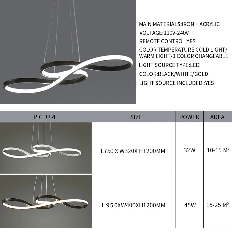 Modern LED Kitchen Island Pendant Light – Remote Dimmable