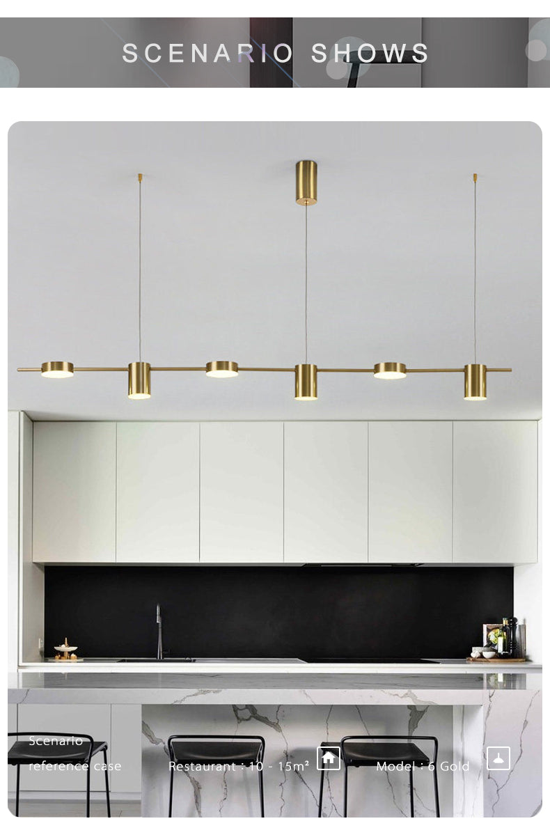 Modern LED Chandelier – Dimmable Multi-Head Ceiling Light