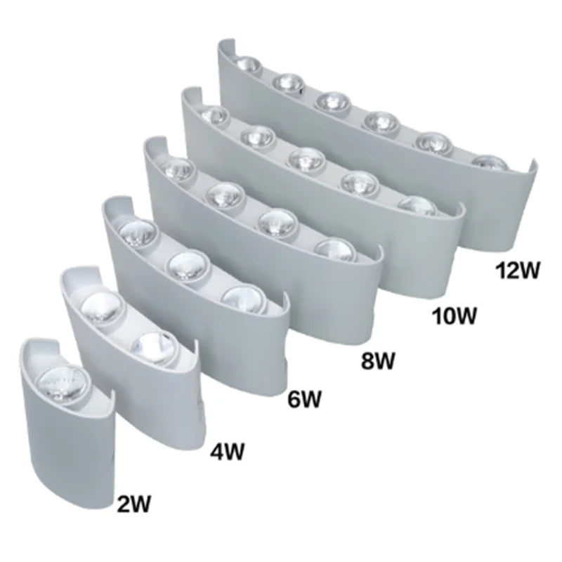 Aluminijska LED zidna svjetiljka | Gore i dolje | IP65 | 2W–12W
