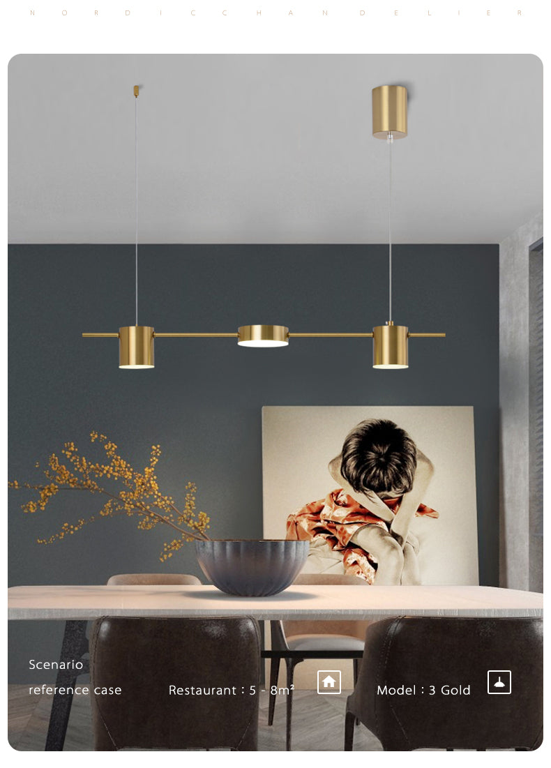 Modern LED Chandelier – Dimmable Multi-Head Ceiling Light