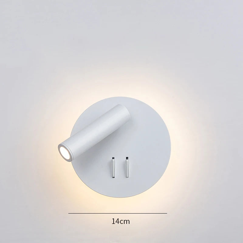 Swivel LED Wall Lamp with Switch – Dimmable Bedside Reading Light