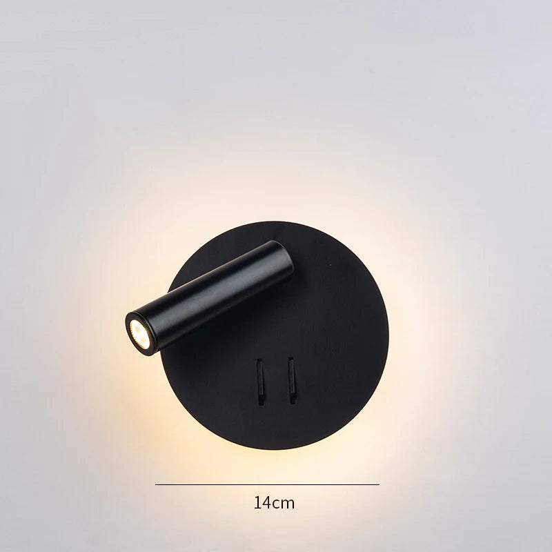 Swivel LED Wall Lamp with Switch – Dimmable Bedside Reading Light