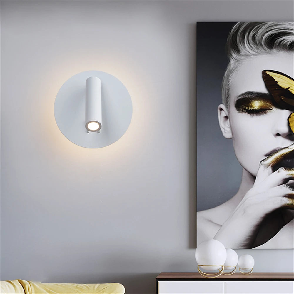 Swivel LED Wall Lamp with Switch – Dimmable Bedside Reading Light