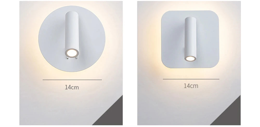 Swivel LED Wall Lamp with Switch – Dimmable Bedside Reading Light