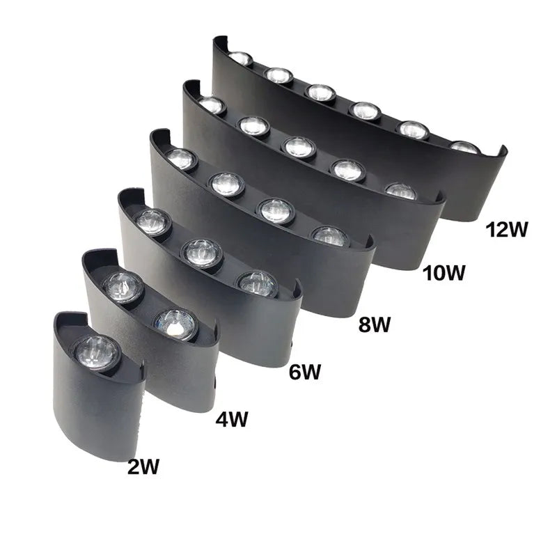 Aluminijska LED zidna svjetiljka | Gore i dolje | IP65 | 2W–12W