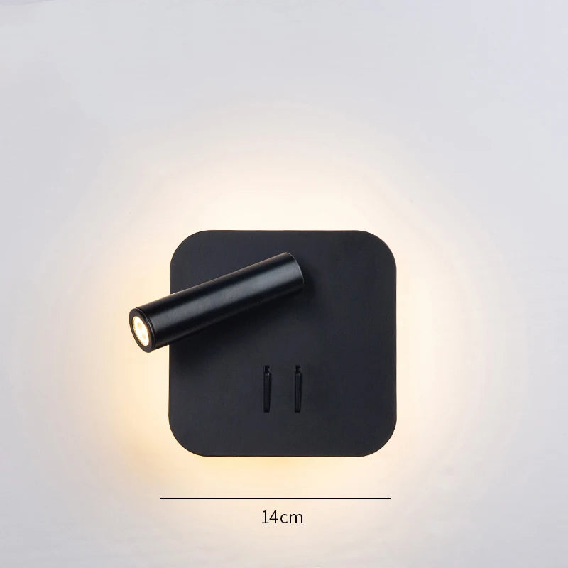 Swivel LED Wall Lamp with Switch – Dimmable Bedside Reading Light