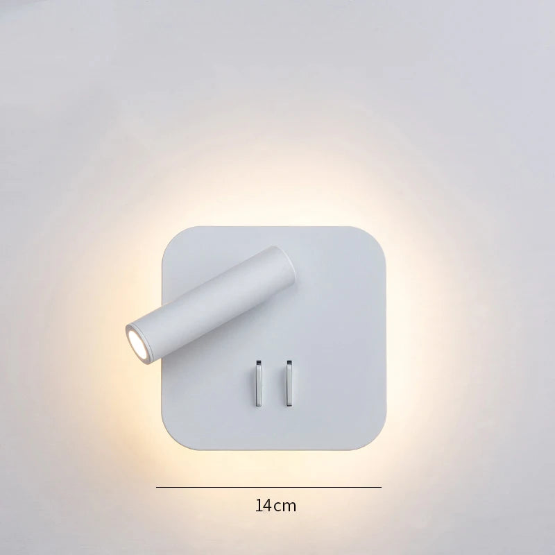 Swivel LED Wall Lamp with Switch – Dimmable Bedside Reading Light