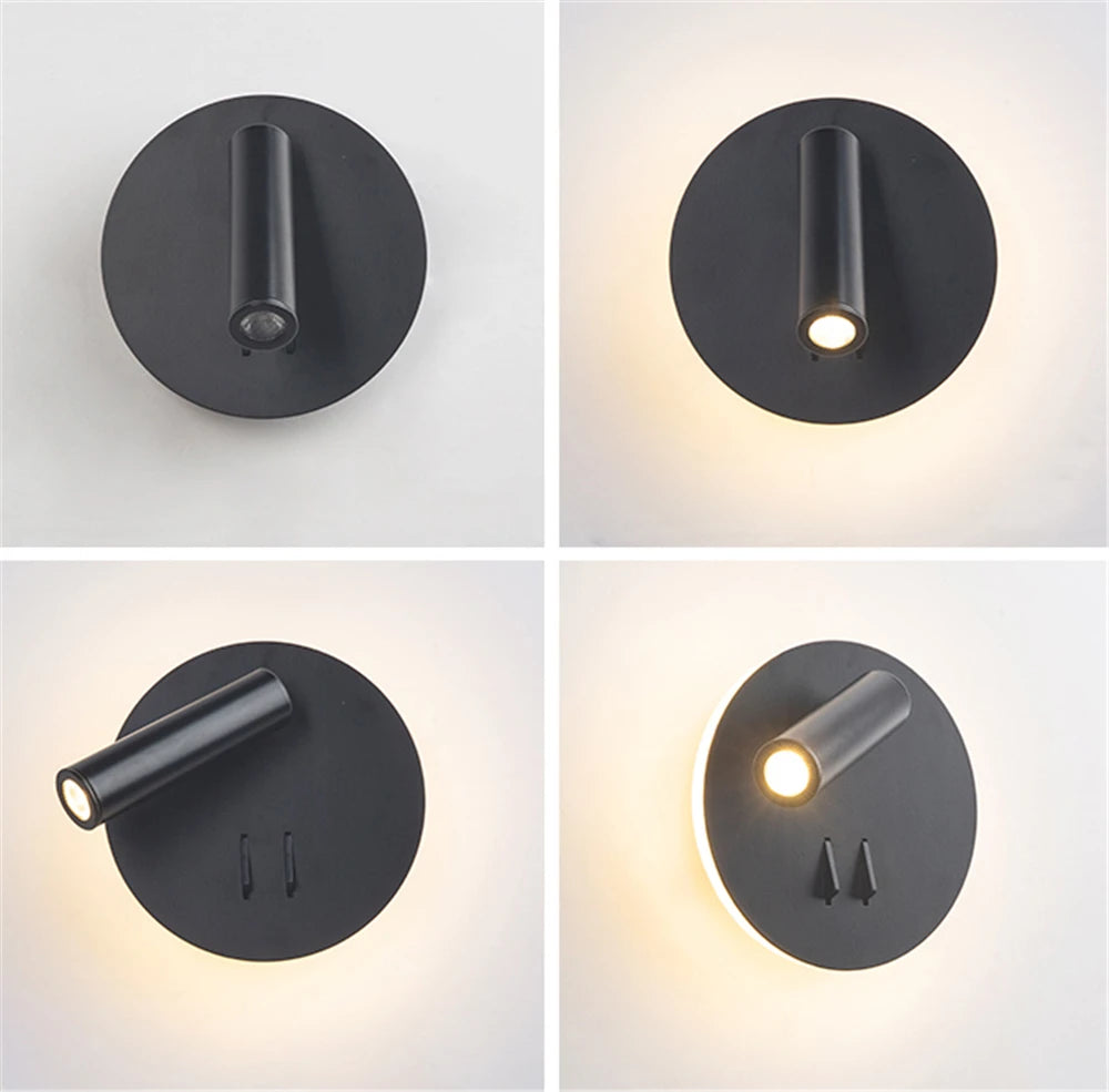 Swivel LED Wall Lamp with Switch – Dimmable Bedside Reading Light