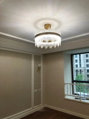Art Deco Glass LED Chandelier – Round & Oval, Gold & Chrome, 50–120cm