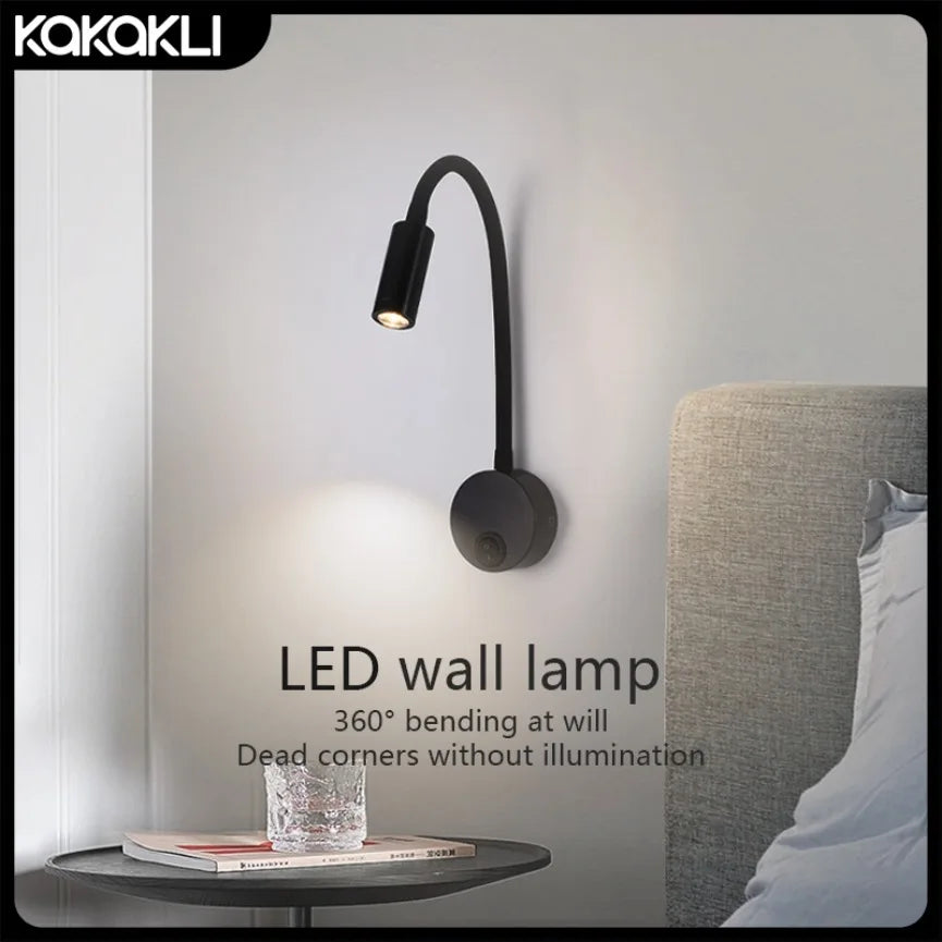LED Gooseneck Wall Lamp – 360° Rotating Spotlight