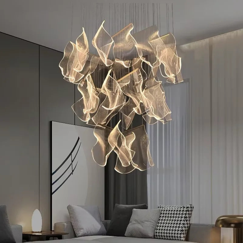 Art Design Streamers Luxury LED Chandelier – 6 to 25 Heads | Villa & Staircase