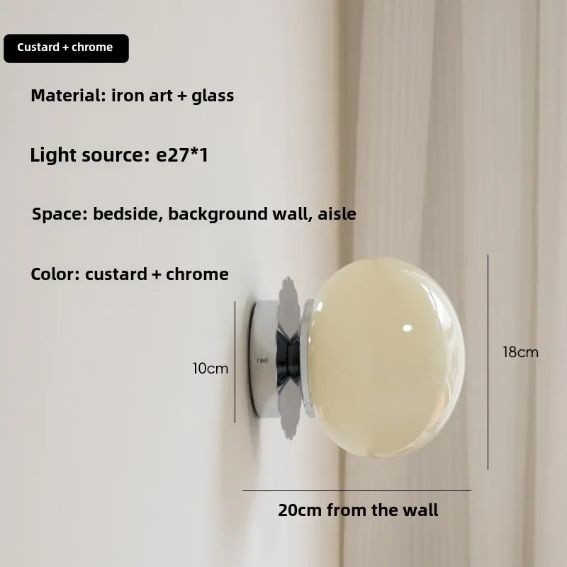 Modern Glass Ball Wall Lamp – E27 LED, Chrome & Copper Finishes