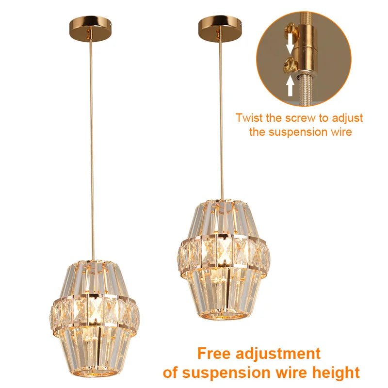 Creative Crystal LED Chandelier Pendant Lamp – E14 Hanging Light