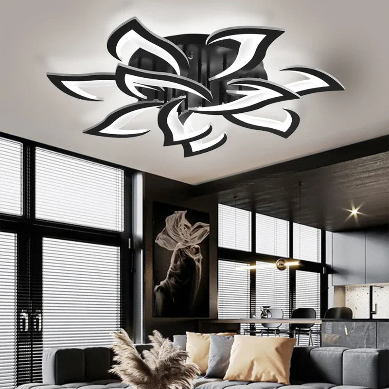 Nordic Smart LED Ceiling Lamp – APP & Remote Control, 5–18 Heads, Dimmable