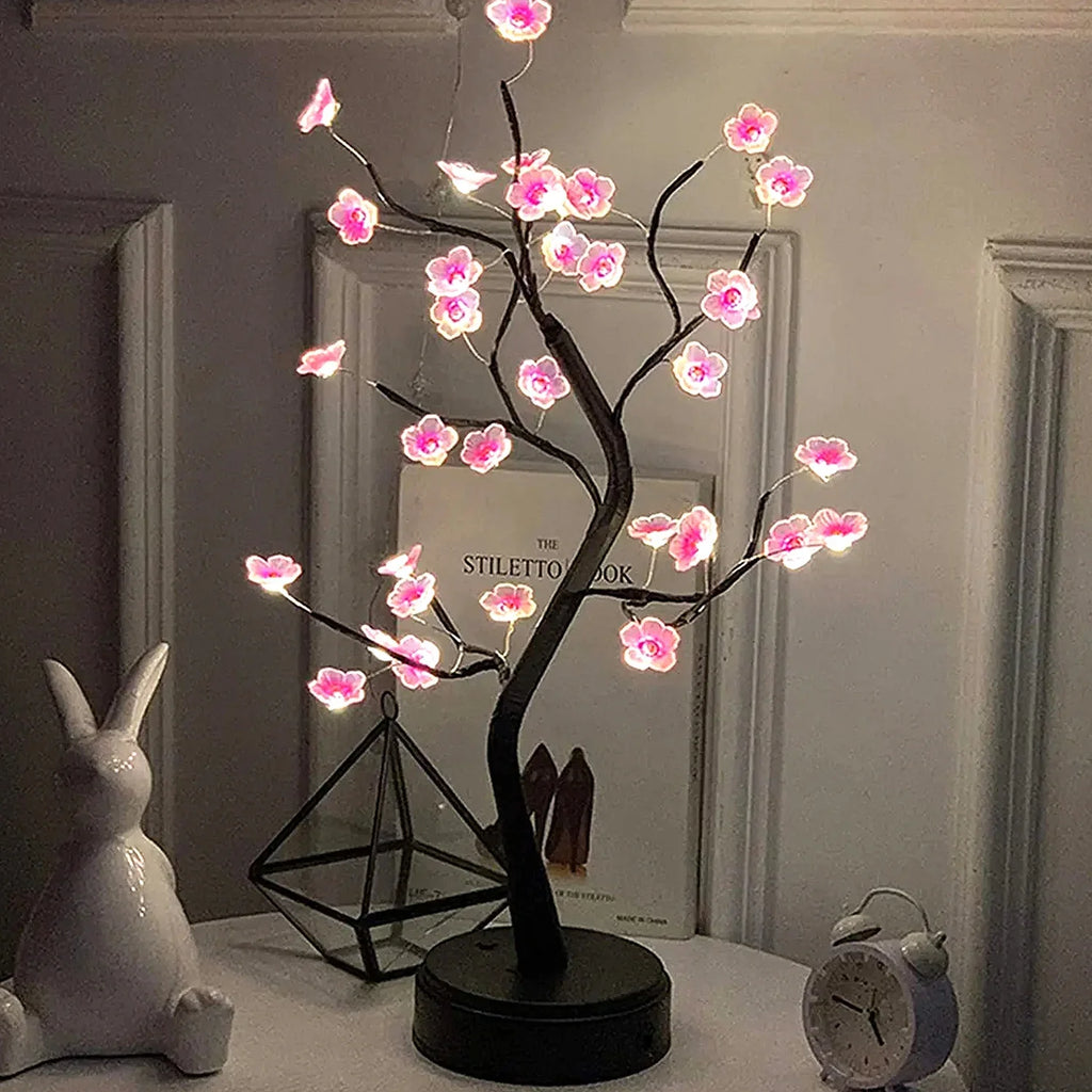 Kirschblüten-Bonsai-Nachtlicht — LED-Baumlampe mit Berührungssensor