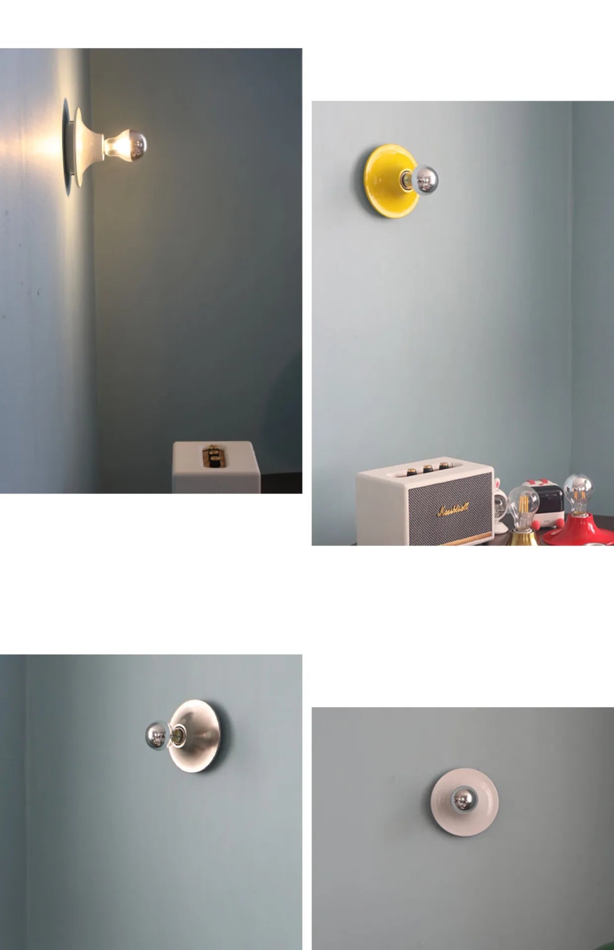 Nordic Retro Wall Lamp – 15cm Iron, 6 Colours | Bedroom & Hallway