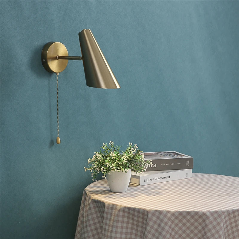 Nordic Swing Arm Wall Lamp – Adjustable Bedside Reading Light