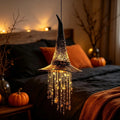 Halloween Light-Up Witch Hat Hanging Decoration with Stars