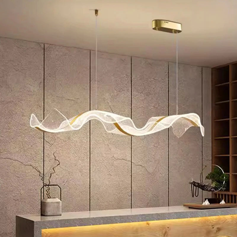 Modern LED Linear Pendant Light – Dimmable Dining Room Chandelier
