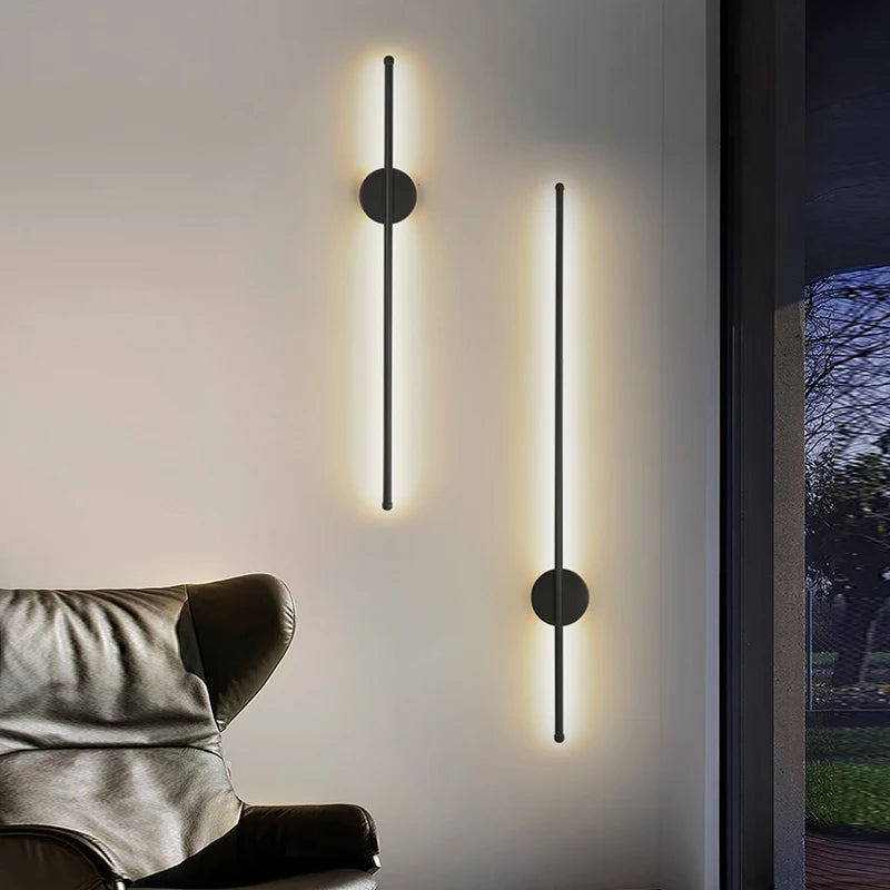 Modern LED Wall Sconce – Black or Gold, 5 Sizes, 4 Light Modes