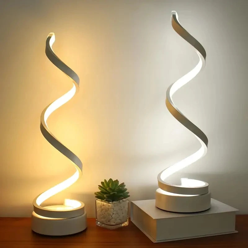 Prigušiva spiralna stolna lampa na dodir – USB noćna svjetiljka | AlohaHome