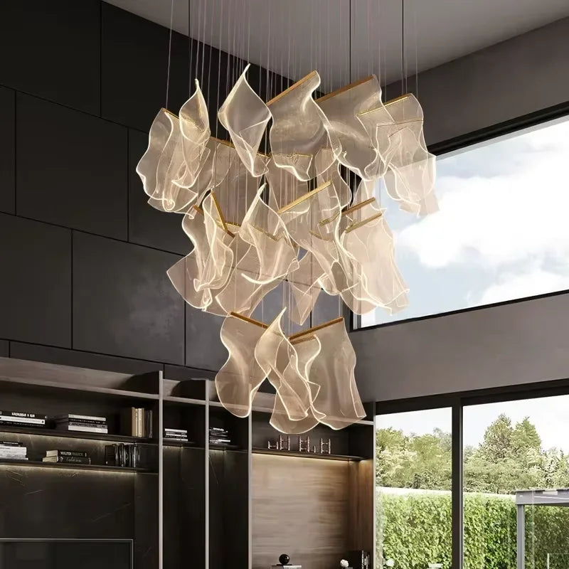 Art Design Streamers Luxury LED Chandelier – 6 to 25 Heads | Villa & Staircase