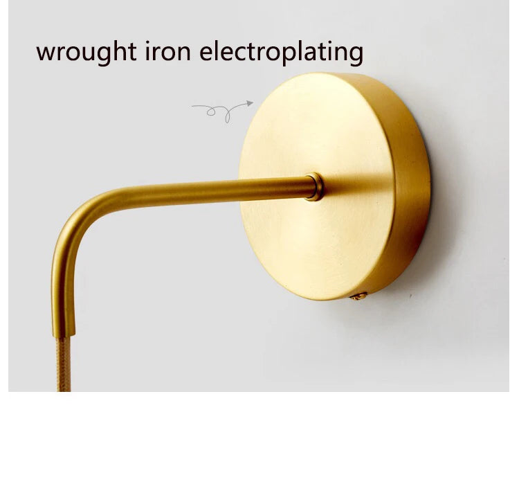 Nordic Gold Wall Sconce — Vintage Industrial Wall Light