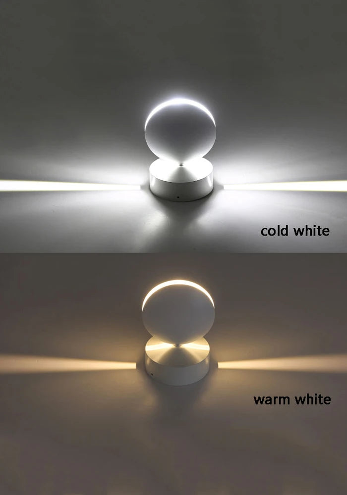 360° Rotating LED Wall & Ceiling Lamp – Warm & Cool White, Black & White