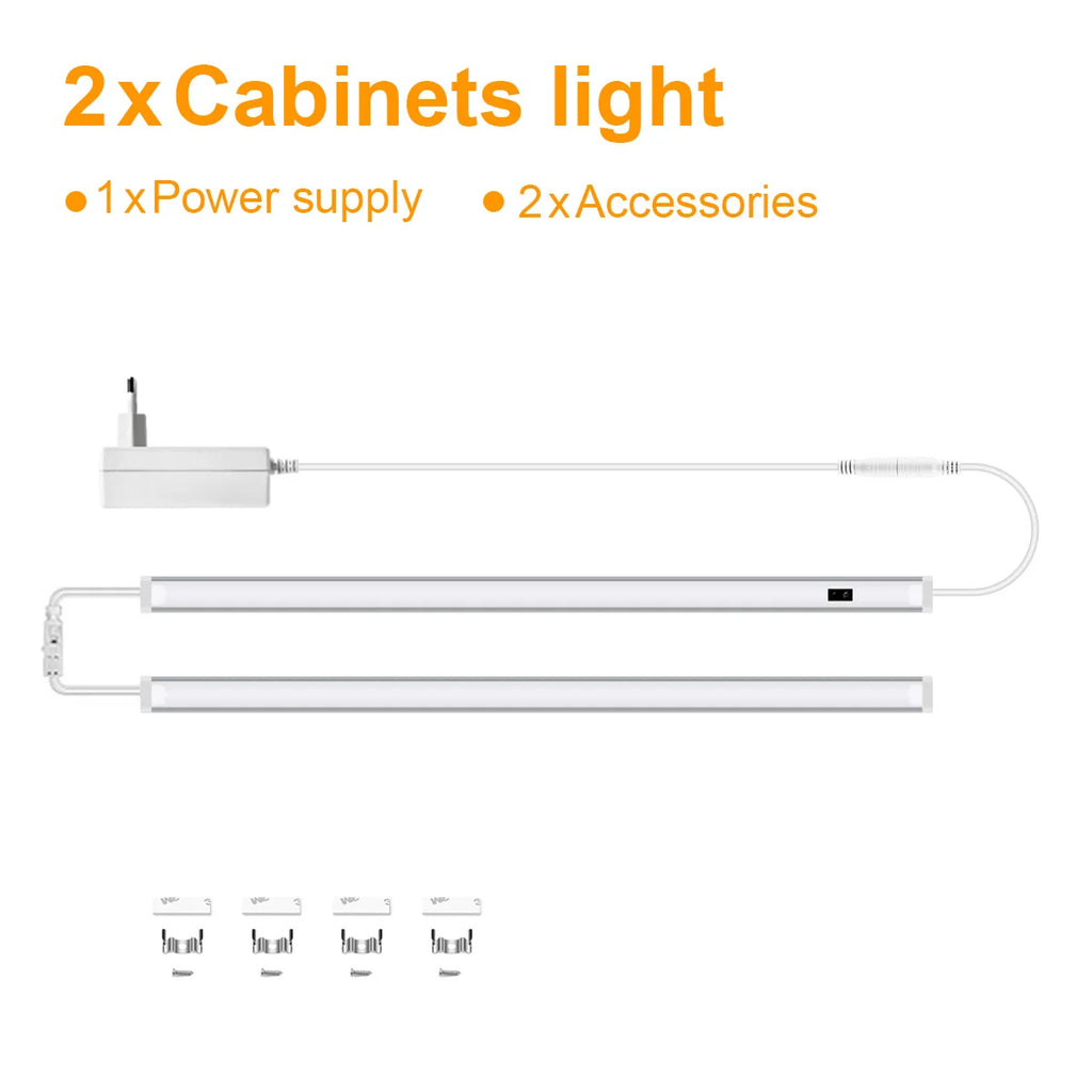 Kitchen Under Cabinet LED Lighting Kit – Linkable Bar Lights with Hand Sweep Sensor
