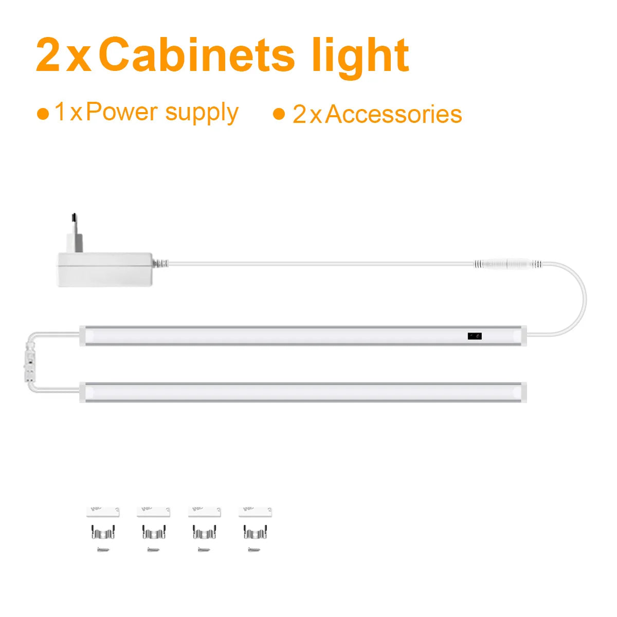 Kitchen Under Cabinet LED Lighting Kit – Linkable Bar Lights with Hand Sweep Sensor