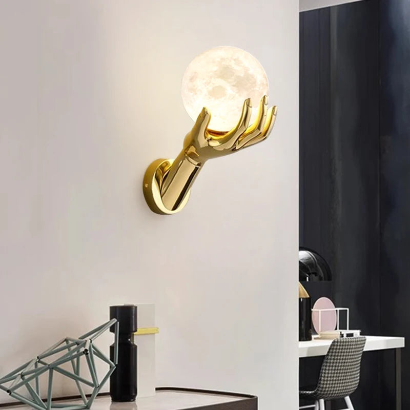 Harz & Glas LED-Wandleuchte – Gold Moderne Deko | AlohaHome