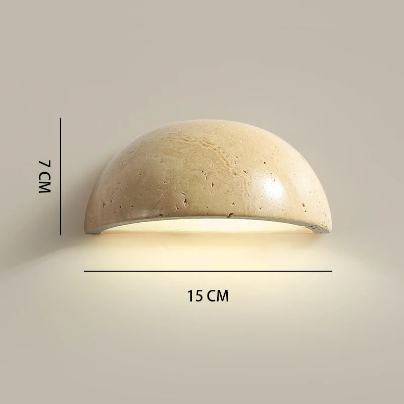 Japanese Wabi-Sabi Stone Wall Lamp – G4 LED, Yellow Cave Design