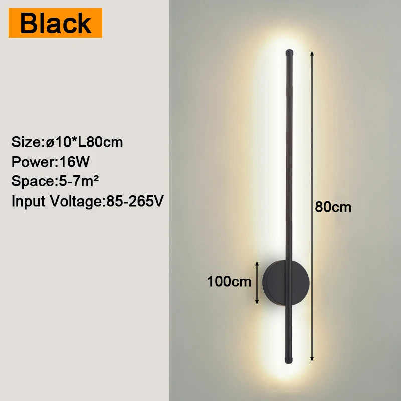 Modern LED Wall Sconce – Black or Gold, 5 Sizes, 4 Light Modes