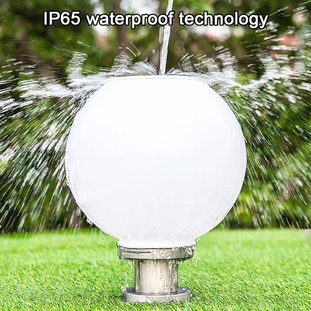 Solar Round Ball Column Lamp – Outdoor Garden & Courtyard Light