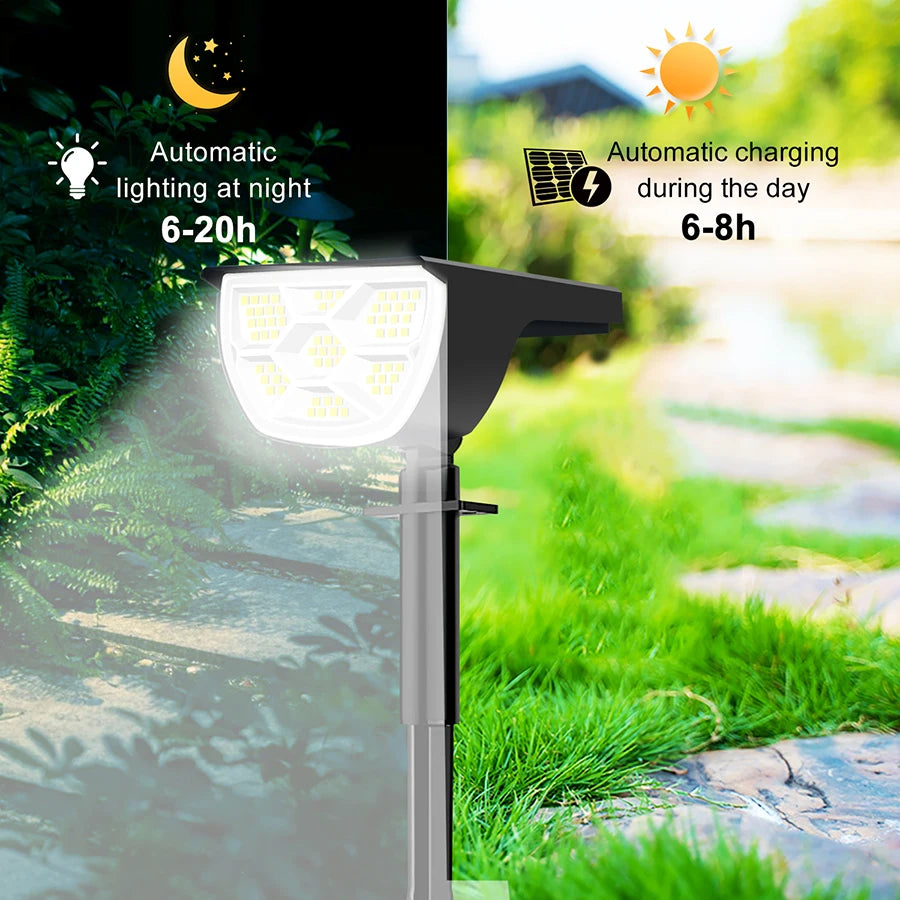 Solar-Landschaftsstrahler | 68–72 LEDs | 3 Modi | IP65