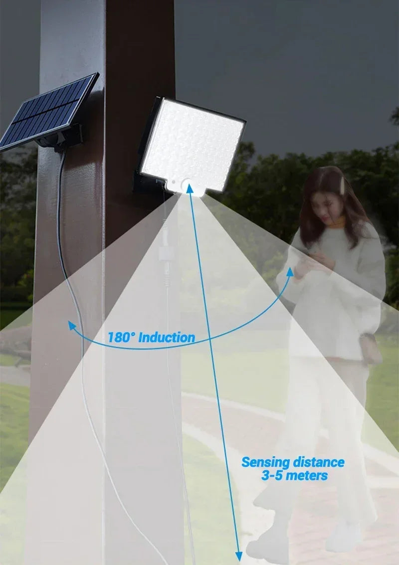Solar-Bewegungssensor-Flutlicht – IP65 Outdoor-Sicherheitslampe mit Fernbedienung