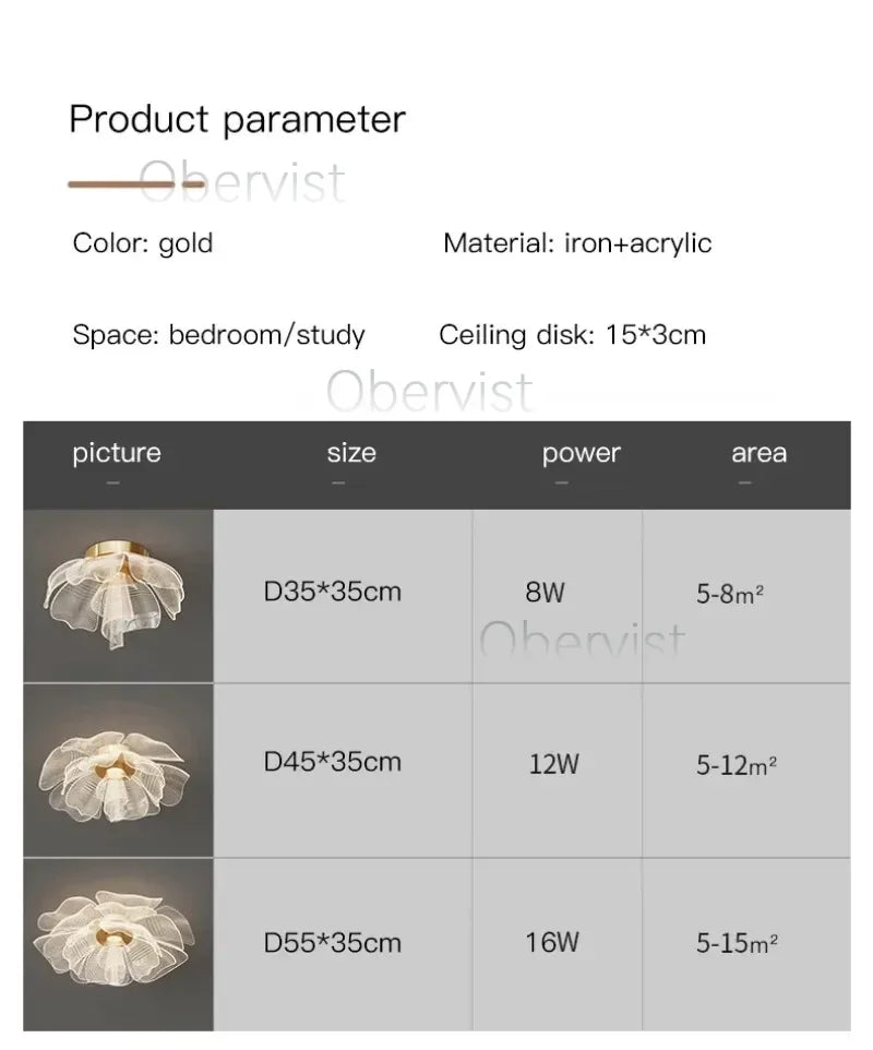 Luxury Flower Design LED Ceiling Light – 35, 45 or 55cm | Dimmable