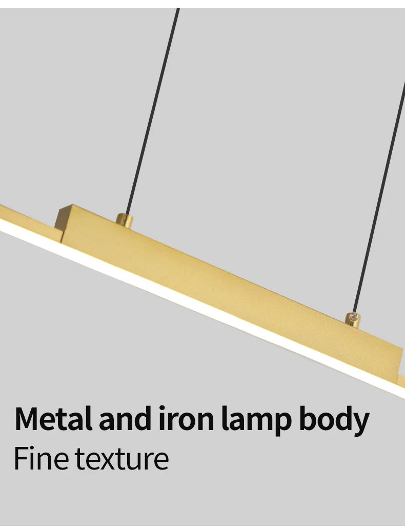 Modern Minimalist LED Pendant Light – Gold Linear Chandelier