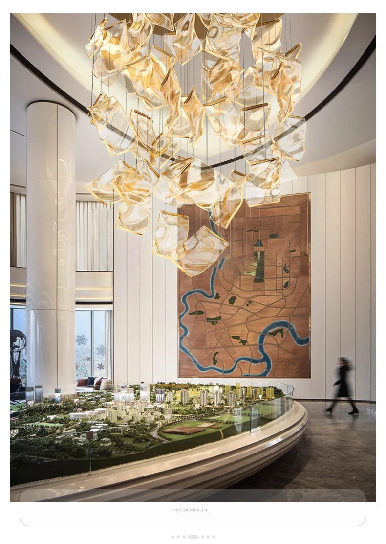 Art Design Streamers Luxury LED Chandelier – 6 to 25 Heads | Villa & Staircase