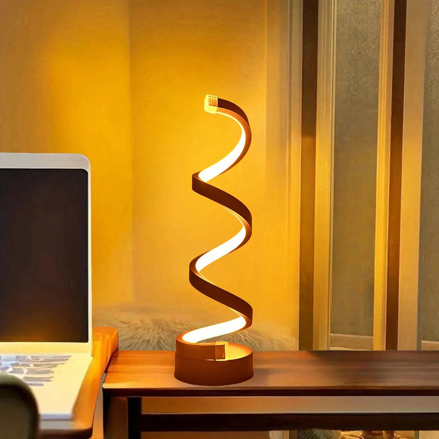 Prigušiva spiralna stolna lampa na dodir – USB noćna svjetiljka | AlohaHome
