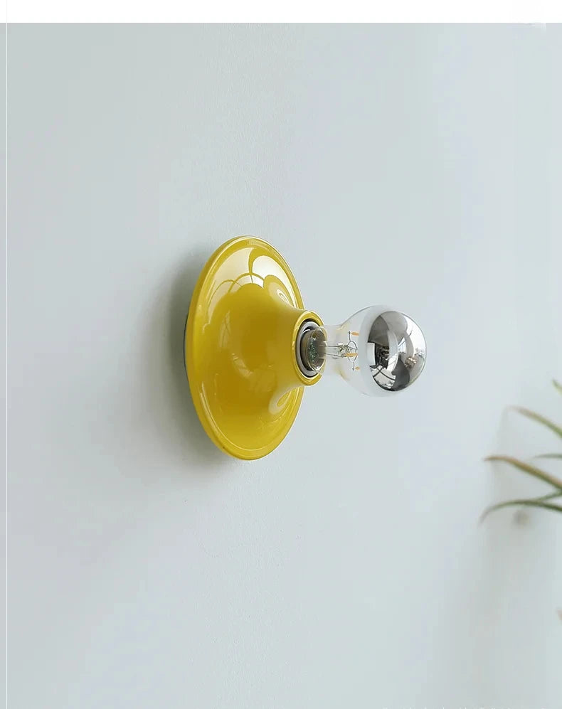 Nordic Retro Wall Lamp – 15cm Iron, 6 Colours | Bedroom & Hallway