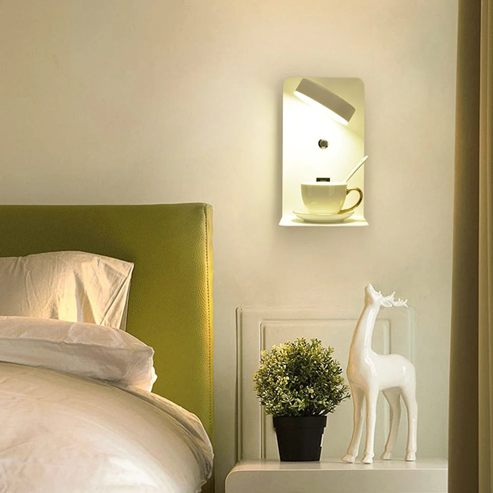 Modern LED Wall Lamp with Switch – Adjustable, 3 Color Modes