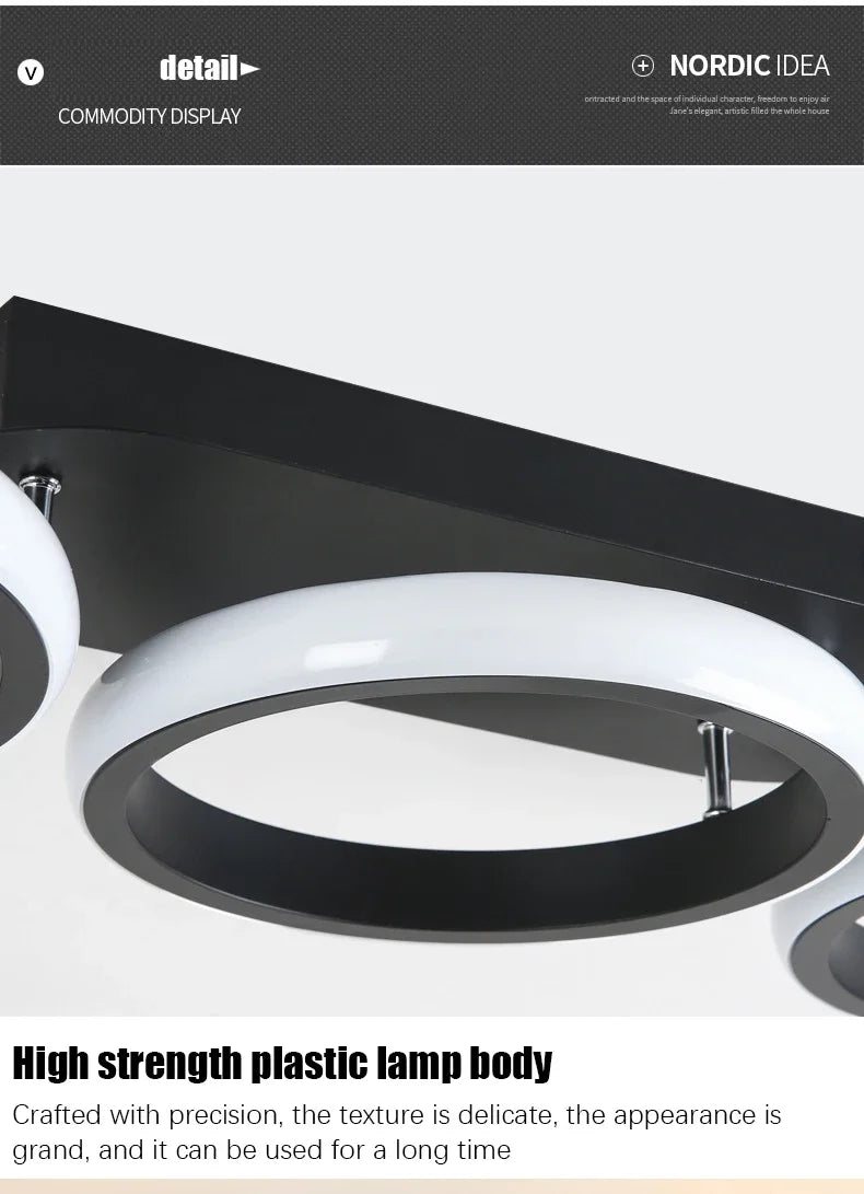 Nordic LED Ceiling Lamp – Square & Round, 20W/30W, 3-Colour Light