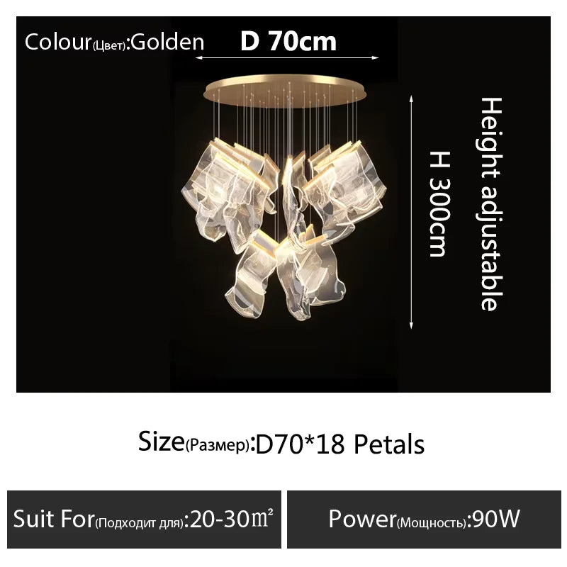 Art Design Streamers Luxury LED Chandelier – 6 to 25 Heads | Villa & Staircase