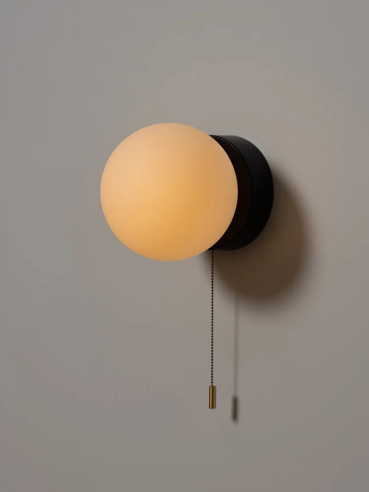 Nordic Frosted Glass Wall Lamp – G9 LED, Round Japanese Style