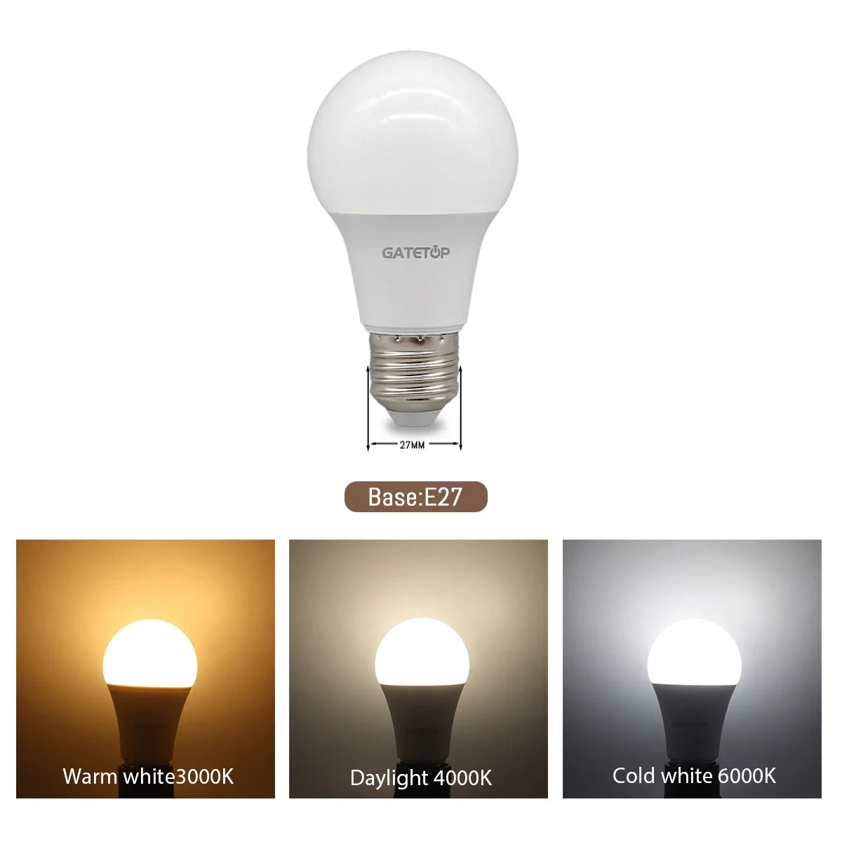 E27 LED-Lampen — 10er-Pack, A60 & G45, 3W–24W, 3 Farbtemperaturen