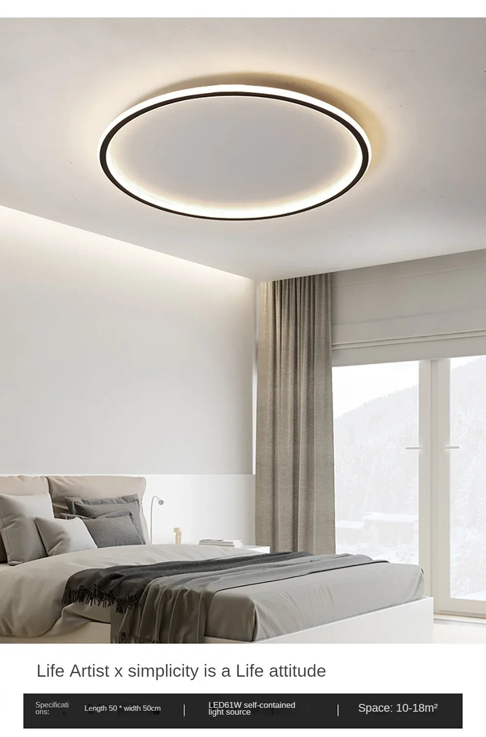 Nordic Minimalist LED Ceiling Light – Round, 20/30 cm, 3 Colors