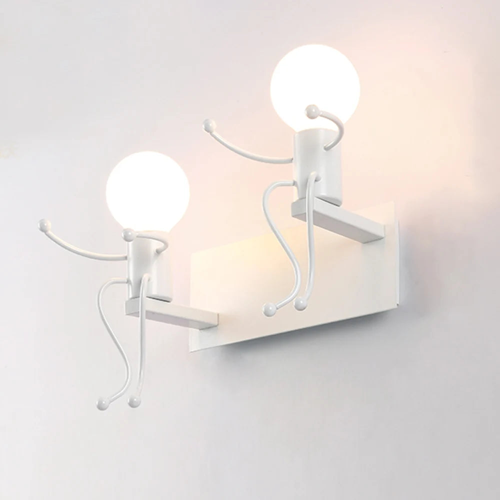 Creative Metal Robot Wall Lamp – E27 LED, 14 Colors