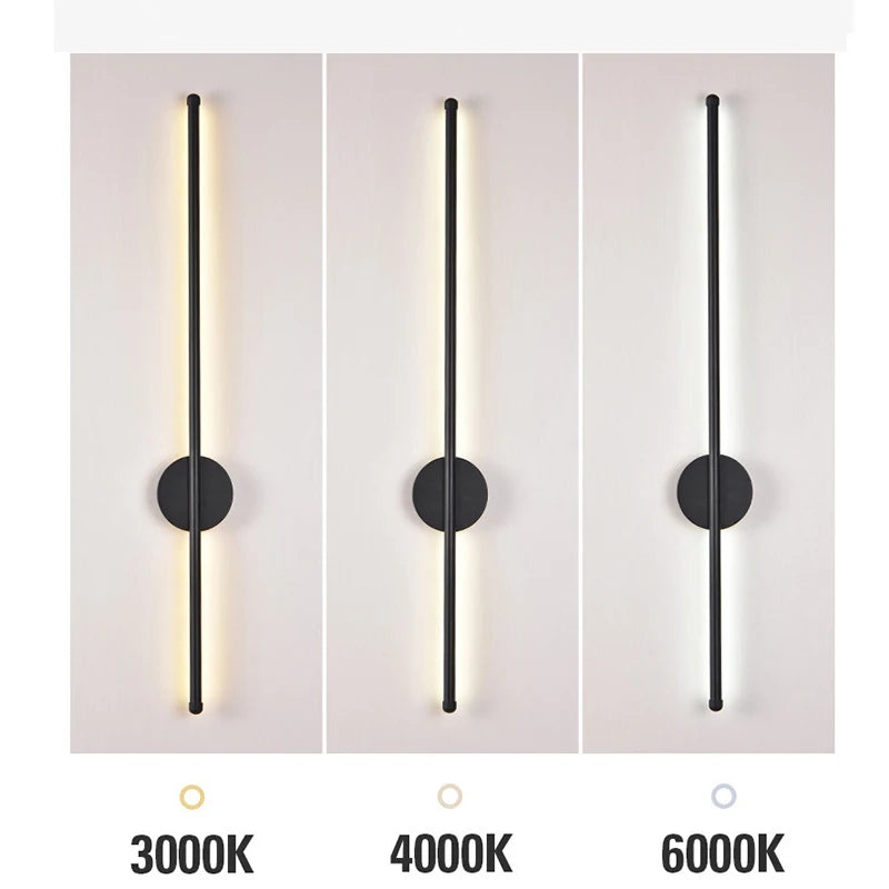 Modern LED Wall Sconce – Black or Gold, 5 Sizes, 4 Light Modes