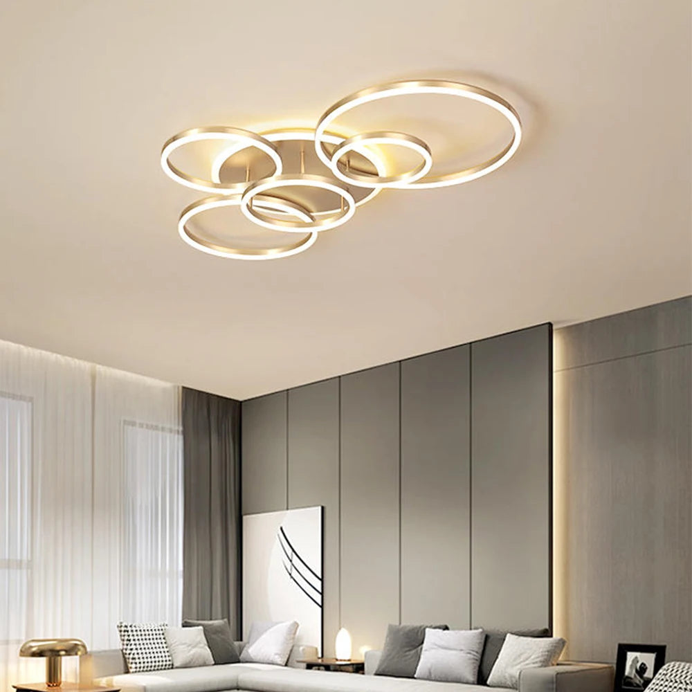 Modern LED Dimmable Ceiling Chandelier – Remote Control, 1–6 Heads
